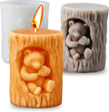 Bear Honey Silicone Molds for Candles Soap Resin Plaster, 3D Animal Fondant Chocolate Cake Decorating Mold, Cute Bear Pillar Candle Molds for Candle Making, DIY Art Craft Home Decor