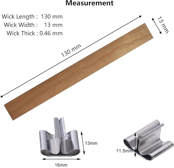 Wooden Candle Wicks with Metal Holders, 5.12in Crackling Wood Wicks 100 PCS Kit for Candle Making & Soy Wax, Natural Cherry Wood, for Jars Up to 2.75 in