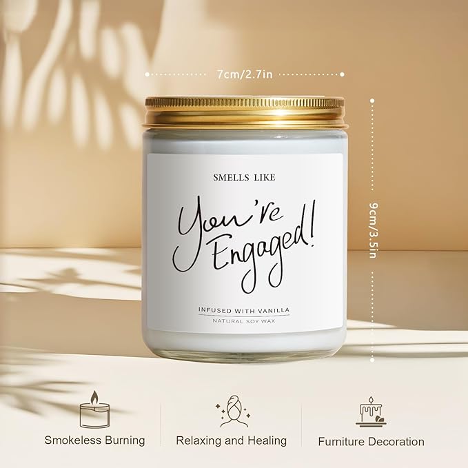 Engagement Gifts for Couples - Vanilla Scented Candles, Gift for Newly Engaged Couples, Engagement Gifts for Her, Women, Best Engaged Gift