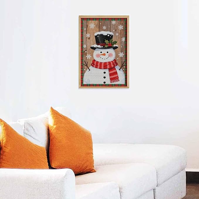 AIVKIEJK Diamond Painting Kits for Adults - Festive Snowman Red Scarf Painting DIY 5D Full Drill Diamond Dots Paintings with Diamonds Gem Art and Crafts Home Decor 8"x12"