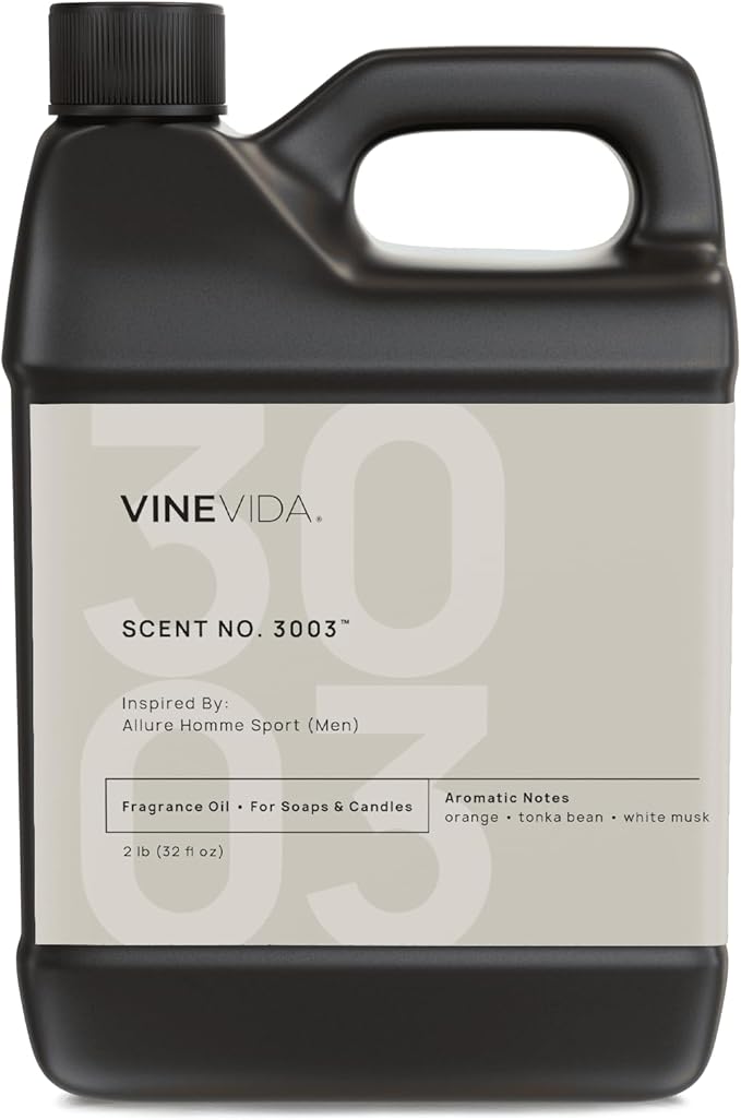 VINEVIDA Scent NO. 3003 Fragrance Oil - 32oz (2lbs) - Inspired by: Allure Homme Sport (Men); Candle Fragrance Oil for Soy Candles - Soap Making Scents