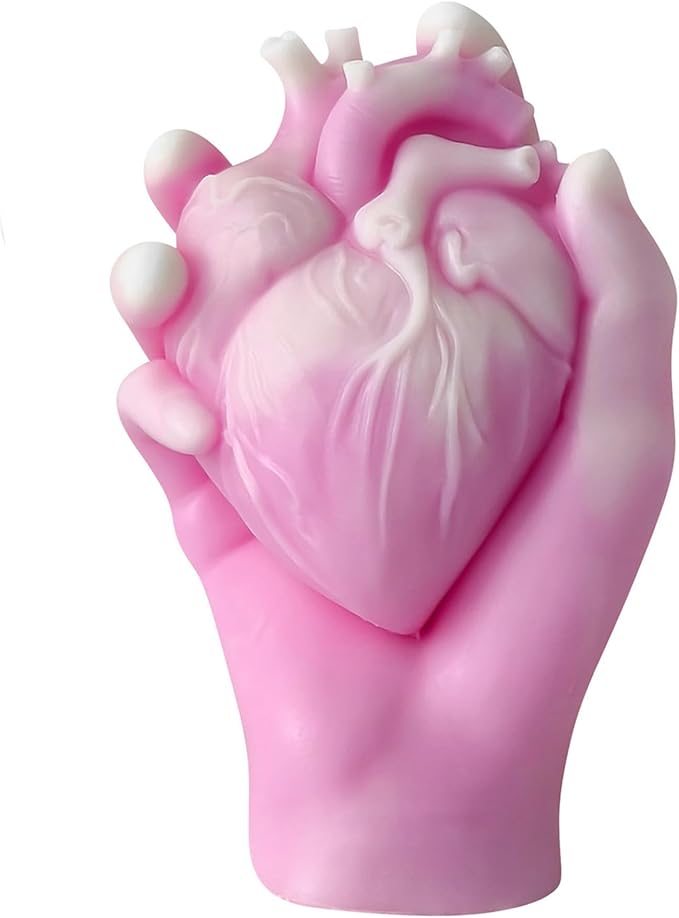 Hand Heart Cylinder Candle & Resin Mold - Resin Casting Silicone Molds for Home Decor & Candle Making Wave Spiral Mold