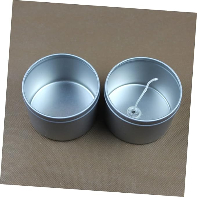 IWOWHERO 4pcs Candle Iron Can for Scented Candle Making Premium Tin Box for Home Practice Easy Mold and Storage Lightweight Travel Silver Finish