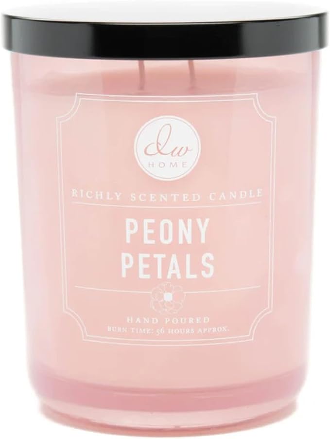 DW Home Peony Petals Scented Candle for Home, 15 oz, Large Double Wick Candle Jar, Up to 56H Burn Time, Luxury Scented Candle for Relaxation, Gifting, Home Décor