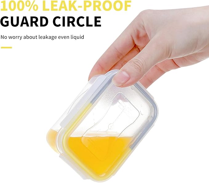 KIGI Small Plastic Food Storage Container Set for Snack, Puree, Lunch & Meal Prep, BPA-Free, Airtight lids, Leak-Proof Mini Bento box (0.75 Cup, 8 Piece Set)