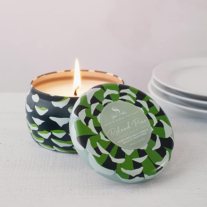 Soap & Paper Factory Roland Pine 6 oz Large Tin Soy Candle
