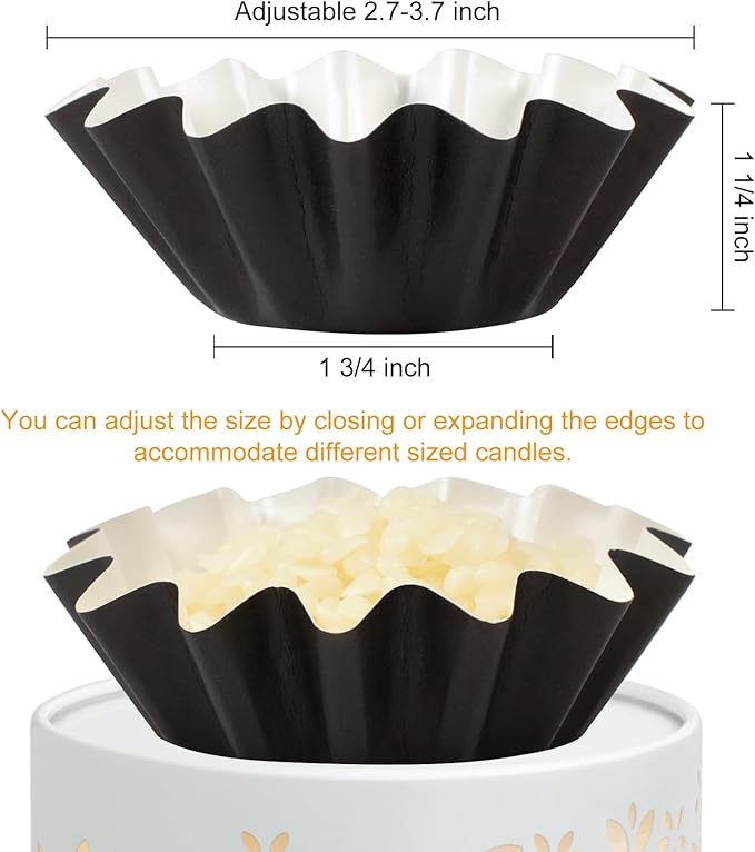 Ninsula 70P Wax Melt Liners, Reusable Wax Warmer Liners for Any Wax Cubes, Leakproof Wax Melt Cups for Scented Candle, Plug in Warmers, Electric Wax Melters and Wax Burner(Black)