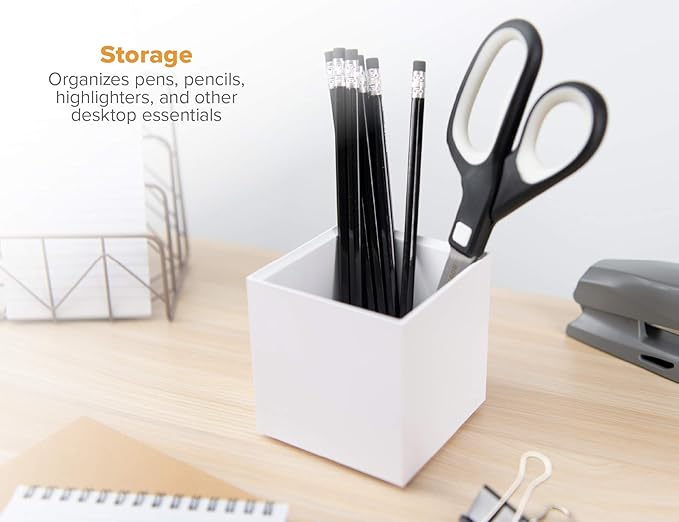 Bostitch Office Konnect Pencil Cup Desk Organizer, Pen Cup, White