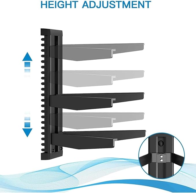 PERLESMITH Floating Wall Mounted Shelf AV Mount Shelf - Holds up to 16.5lbs - DVD DVR Component Shelf with Strengthened Tempered Glass - Perfect for DVD Players, TV Box and Cable Box, PSDSK3