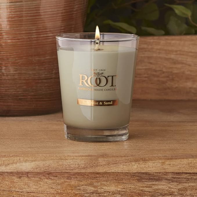 Root Candles Scented Candles Honeycomb Beeswax Blend Premium Handcrafted Candle, Large Veriglass, Salt Mist & Sand