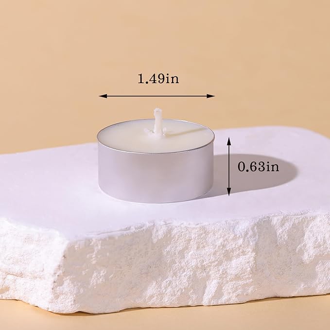 DEVI 6 Hours Soy Tea Lights Candles 25 Pack, Unscented White Tea Candles Bulk-6 Hours Long Burning, Small Soy Tea Lights for Thanksgiving, Christmas Decor