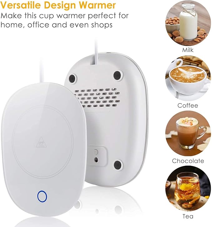 Coffee Mug Warmer, Candle Plate With Intelligent Auto On/Off Gravity Sensing Heater for Desk, Office, Home - Smart Cup Warmer for Coffee, Milk, Tea, Chocolate and Water