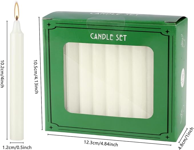 Set of 40 Ivory Candles Mini Unscented Taper Candles for Christmas,Household, Wedding, Rituals, Prayer, Birthdays, Meditation, Altar,Party and Home Décor Candlesticks - 4 Inch Tall