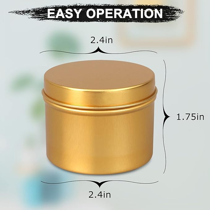 DINGPAI Candle Tin 18 Pcs, 4oz Candle Containers, Candle Jars for DIY Candle Making, Gold Color, Arts & Crafts, Storage and Holiday Gifts