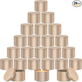 AOSWELE 24 PCS Gold Candle Tins 8 OZ Bulk, Premium Empty Candle Tin Jars 8OZ, Matte Candle Tin Container, Candle Tin Can, Sleek Candle Vessel for DIY Candle Making Supplies Kit