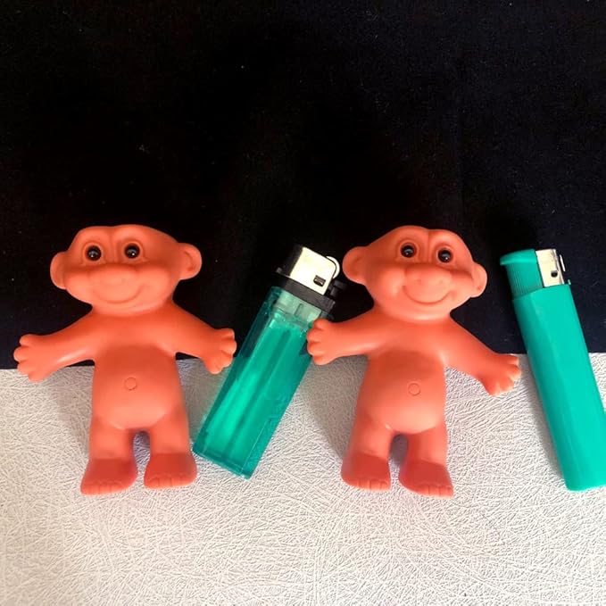 2 Pack Cute Troll Dolls Lighter Case Pouches Cover Holder Silicone Funny Mini Dolls Lighter Sleeve for 3.2in Regular Lighter (Lighter not Included)