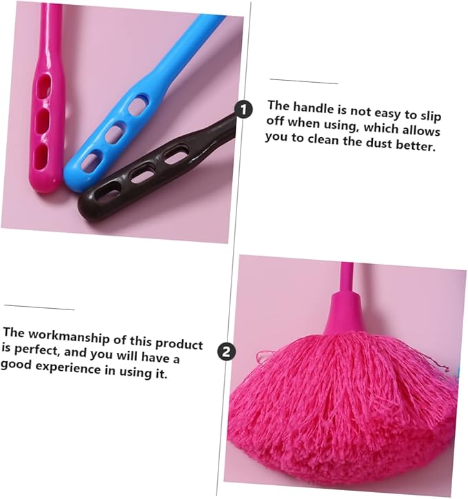 2pcs Handheld Duster Handle Reusable Cleaning Tool for Home Car Furniture and Electronics for Cobwebs Blinds and Narrow Spaces Easy Storage Design