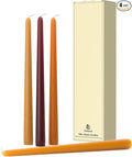 10-Inch Tall Dripless Taper Candles Set of 4 - Fall Tapered Candles, Perfect for Halloween,Fall - Smokeless, Unscented, Long Burning - Hand Poured, Colored Tall Candlesticks - Thanksgiving