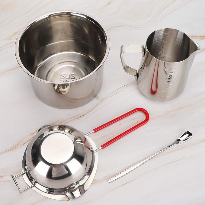 Ymiko Candle Making Kit Craft Tool Set Heating Furnace Stainless Steel Aromatic DIY Material