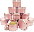 Rose Gold Candle Tins 8oz, 12Pcs Candle Tins for DIY Big Candle Container Tins for Candle Making Rose Gold Cantainer Tins