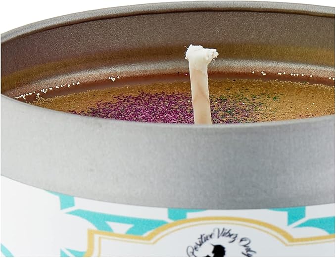 Positive Vibez Only King Cake Candle Scented Soy Candle, 5 Ounce Travel Tin, Single Wick Candle, 25 Hours of Burn Time, Gift