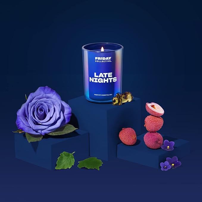 Friday Collective Late Nights and Day Party Candles, Floral and Citrus Scents, Made with Essential Oils, 4 Pack, 8 oz