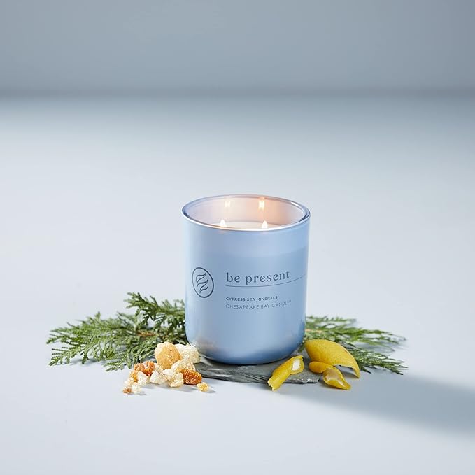 Chesapeake Bay Candle Intentions Collection Candle Be Present: Live in the moment (Cypress Sea Minerals) 13 oz Home Décor