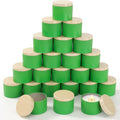 Honeydak 36 Pcs 4oz Green Candle Jars Bulk Candle Tins Small Empty Containers with Metal Wood Grain Printing Lids for Making DIY Jars Storage Wedding Gifts
