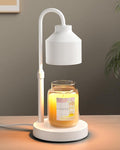 LISUNAR Electric Candle Warmer Lamp White, Candle Lamp Warmer with Timer, Wax Warmer Lamp for Jar Candles, Adjustable Height Candle Light Warmer with 2 Bulbs
