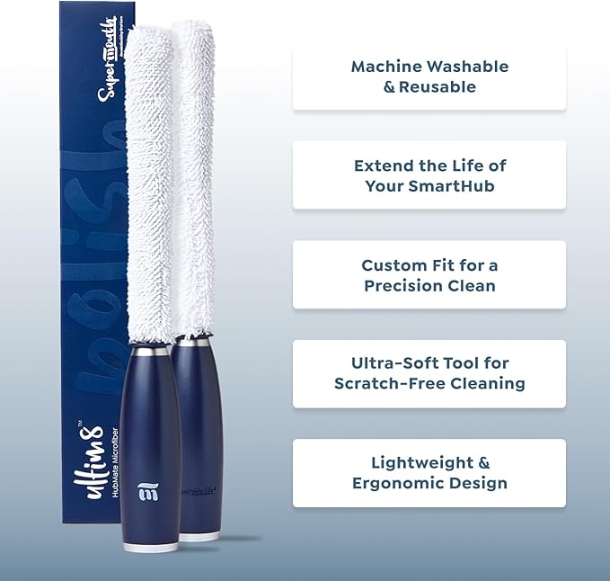 SuperMouth HubMate Microfiber Cleaning Tool for the ULTIM8 SmartHub – Reusable, Washable, Custom Design for Hygienic Maintenance and Precise Cleaning