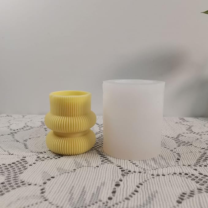 Barrel Striped Candle Silicone Mold Geometric Pillar Candle Soap Mold Fondant Chocolate Cake Baking Mould Plaster Clay Resin Epoxy Mold