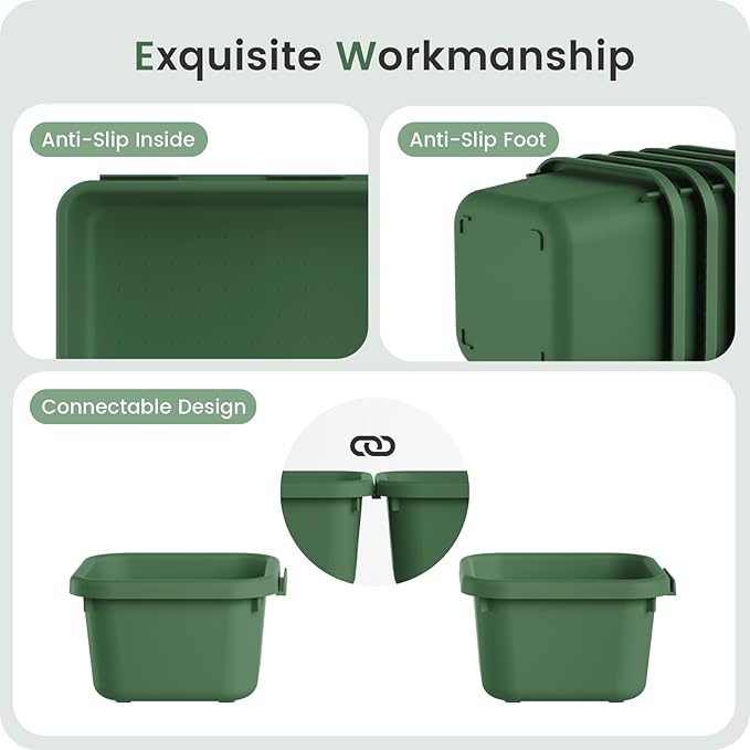 【𝟮𝟴𝗣𝗖𝗦】 【𝟱𝗦𝗶𝘇𝗲】 ArmyGreen Drawer Organizer, Makeup organizer, 【Holds 177 Items】 Bathroom Organizers and Storage, Plastic Desk Organizer Divider, Organizer Bins for Office Vanity A-LUGEI