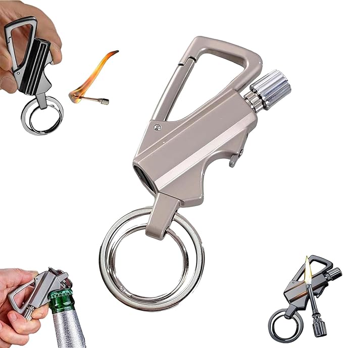 Permanent Match Infinity Lighter, Keychain Lighter with Multitool Keychain Bottle Opener
