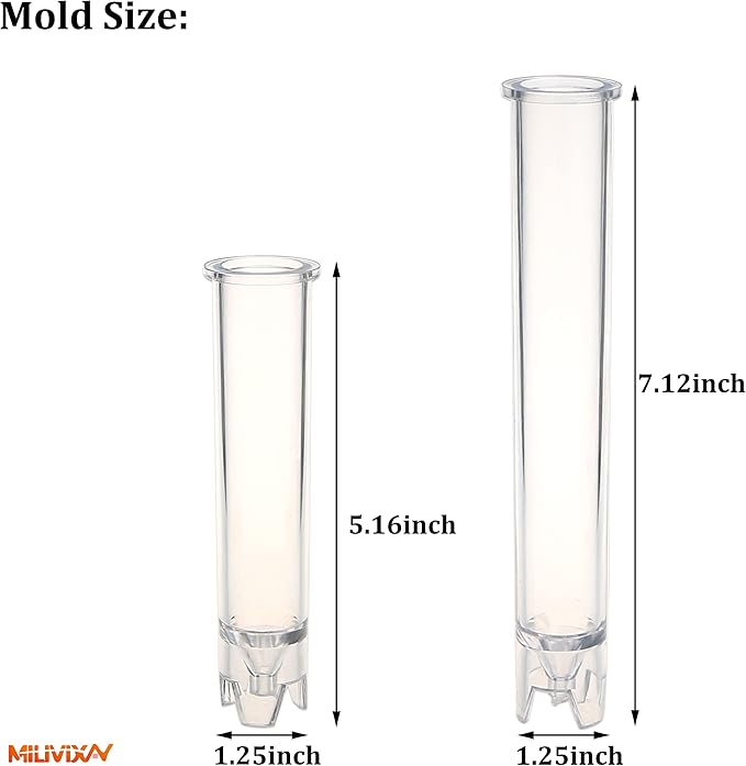 MILIVIXAY 2PCS Taper Candle Molds - Pillar Candle Molds - Perfect for Making Emergency Candles, Chime Candles, Table Candles-Including 30 Ft Wicks,1pc Wire and 2pc Wick Clips.