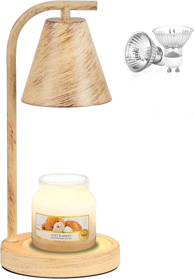 Oak Candle Warmer Lamp with Timer and Dimmer Farmhouse Electric Candle Lamps Warmer for Jar Candles Housewarming Gifts New Home Decor Gifts for Women