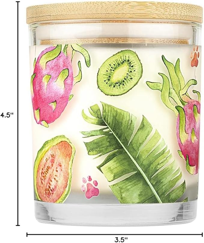 Pet House Candles, Clean Burning, Long Lasting Pet Odor Candles, Plant-Based, 60 Hour Burn Time - Tropical Fruit, 9 oz