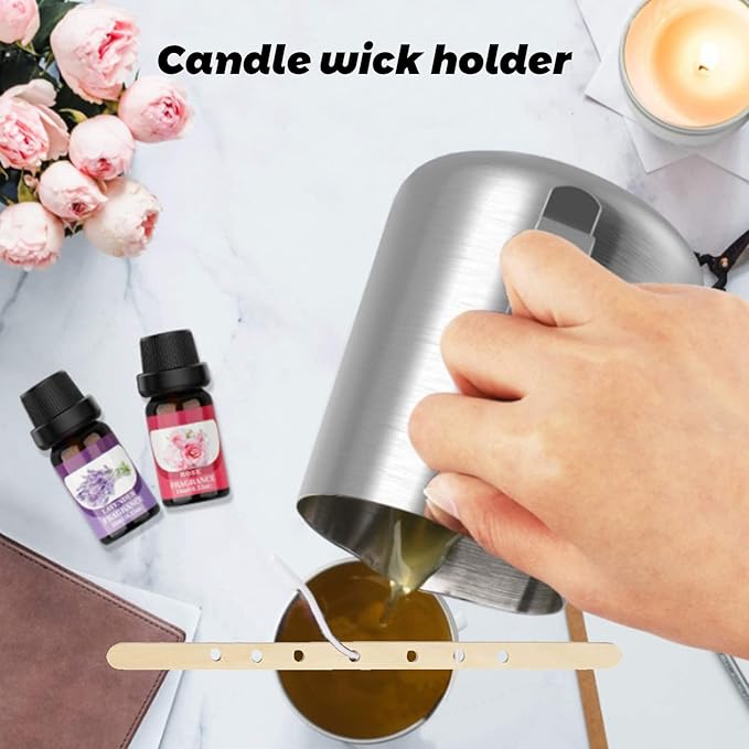 Candle Wick Holders- 100 Pcs Wooden Candle Wick Holders for Large and Multi Wick Candles, Wick Centering Devices Candle Wick Bars for Candle Making