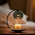 Black Candle Warmer Lamp with Timer, Modern Warmer Lamp for Jar Candles, Electric Dimmable Wax Melt with Glass Lampshade & 2 Bulbs, Unique Home Decor House Warming for Women Mom