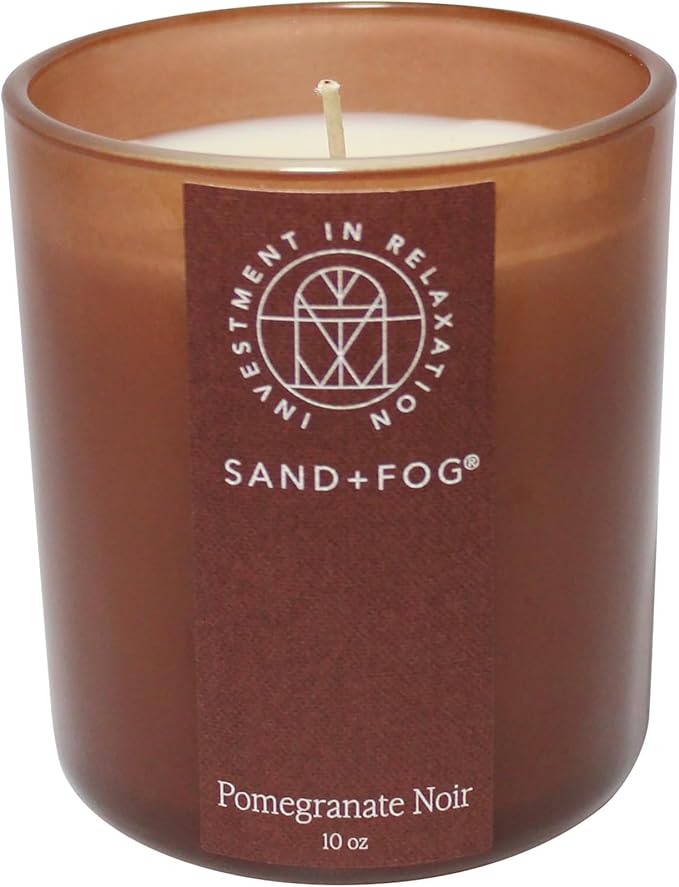 Sand + Fog Scented Candle - Pomegranite Noir – Additional Scents and Sizes – 100% Cotton Lead-Free Wick - Luxury Air Freshening Jar Candles - Perfect Home Decor – 10oz
