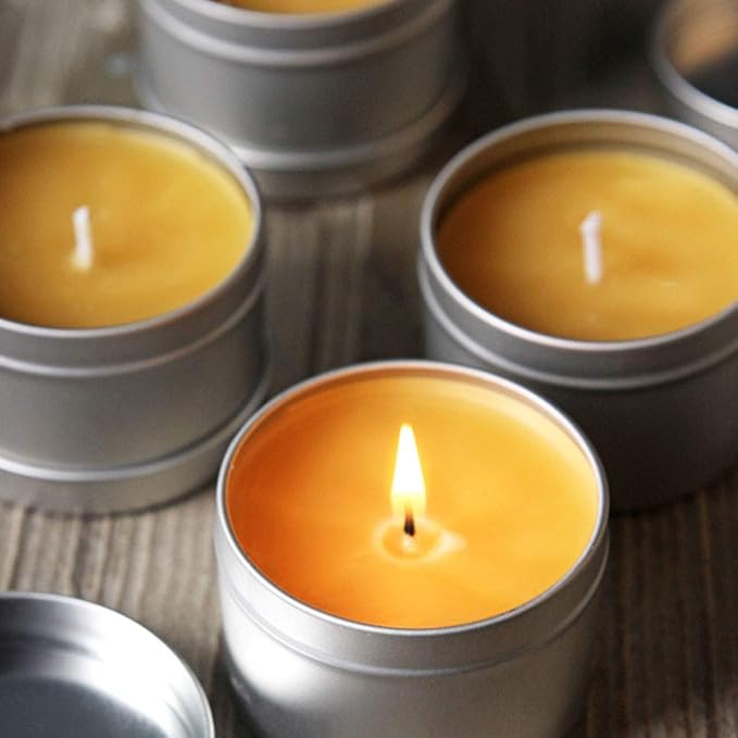 EricX Light Candle Tin 24 Piece, 8 oz, for Candle Making