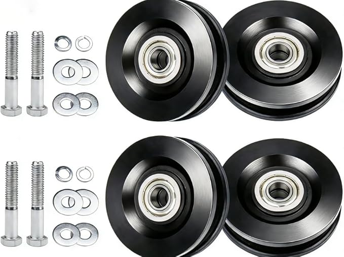4 Pack 90040 Roofing Hoist Carriage Wheel Kit Compatible with Tranzsporter TP400 TP250 LH200 LH2000 Roofing Elevators, Heavy Duty Carbon Steel