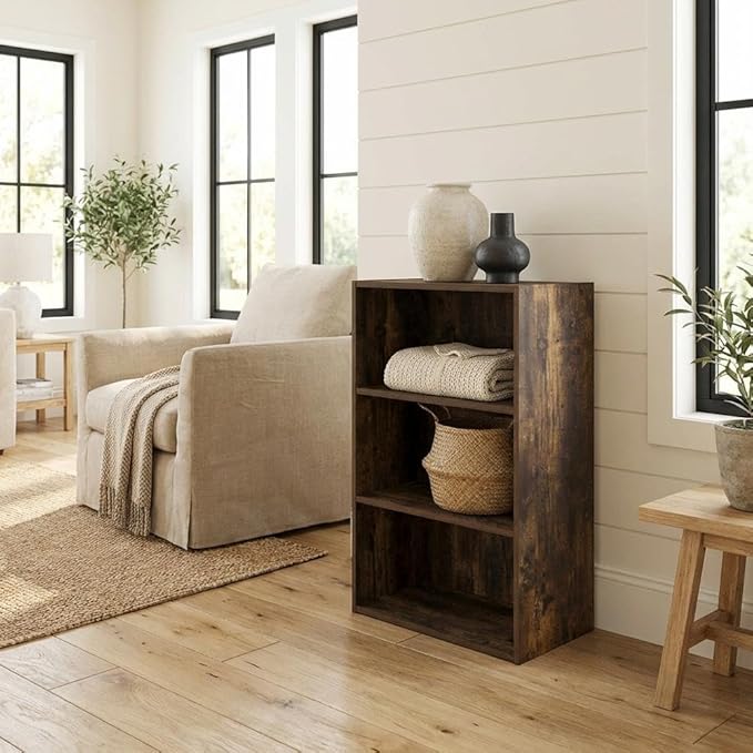 Furnifact Amber Pine Bookcase with Classic Wooden Design, Durable Construction, Elegant Storage Solution for Living Room or Office