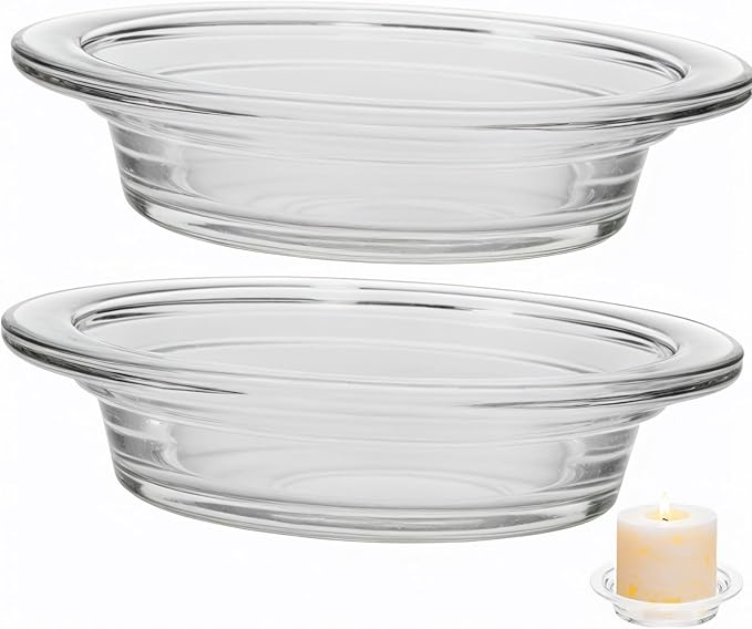 2Pcs Replacement Wax Heating Tray, 4.5in Glass Aromatherapy Tray Candle Heating Bowl, Wax Warmer Replacement Tray Oil Warmer Tray, Wax Melting Tray Wax Tray for Lamp Wax Melting Heating
