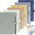 EOOUT 6pcs Expanding File Folders with 5 Pockets, Accordion Folders for Documents, A4 Letter Size Gold-Embossed Floral Plastic File Organizer with Snap Button for School and Office Supplies