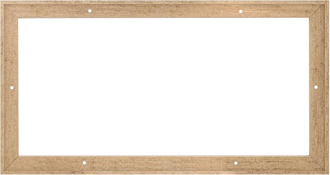 Pixy Canvas Floater Frame 12x20 for 1-1/2 (1.5) inch Deep Canvas Paintings/Canvas Prints/Wood Canvas Panels/Wall Art/Wall Decor/Home Decor/Artwork (Scratched Gold & Cream, 12 x 20 inch, Landscape)