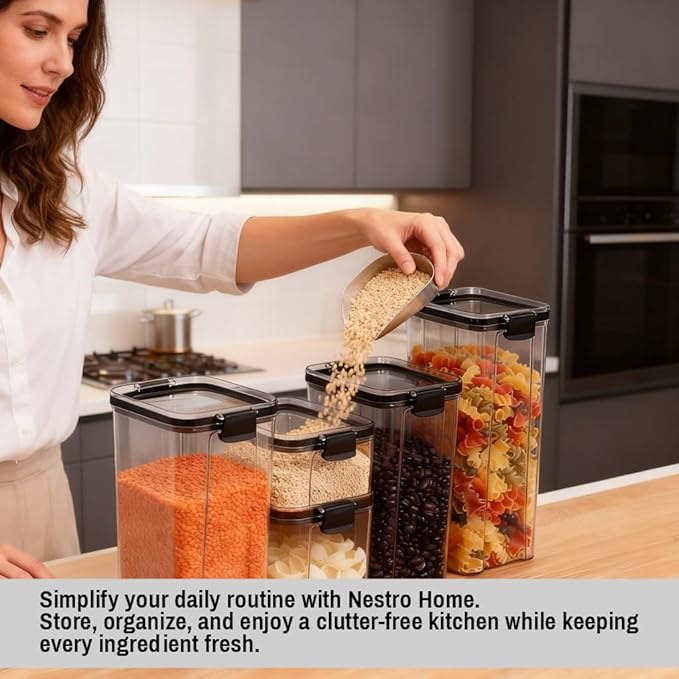 Kitchen Storage Containers Set With Lids - Pantry Organizers For Home And Kitchen - Airtight Plastic Containers For Daily Food Organization (5)