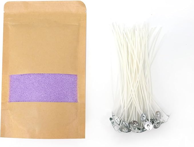 PHYMAT 3.5oz Pearled Candle, Candle Sand Wax with 50pcs Wicks, Refillable Sand Candles Kit for DIY Candles Making, Handmade Candles