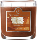 Colonial Candle Pumpkin Pie Scented Jar Candle, 2 Wick, 3.5 oz, Mottled Wax Candle