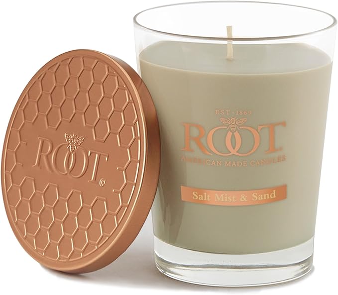 Root Candles Scented Candles Honeycomb Beeswax Blend Premium Handcrafted Candle, Large Veriglass, Salt Mist & Sand