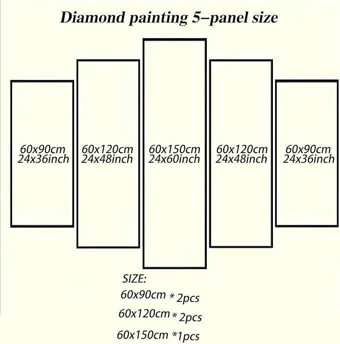 Diamond Art Kits for Adults Beginners Candle 5D Diamond Painting Kits Winter DIY Embroidery Large Wall Art and Crafts, Paint by Numbers kit for Adults for Home Wall Decor 59x118in 5 Pack 0b-823